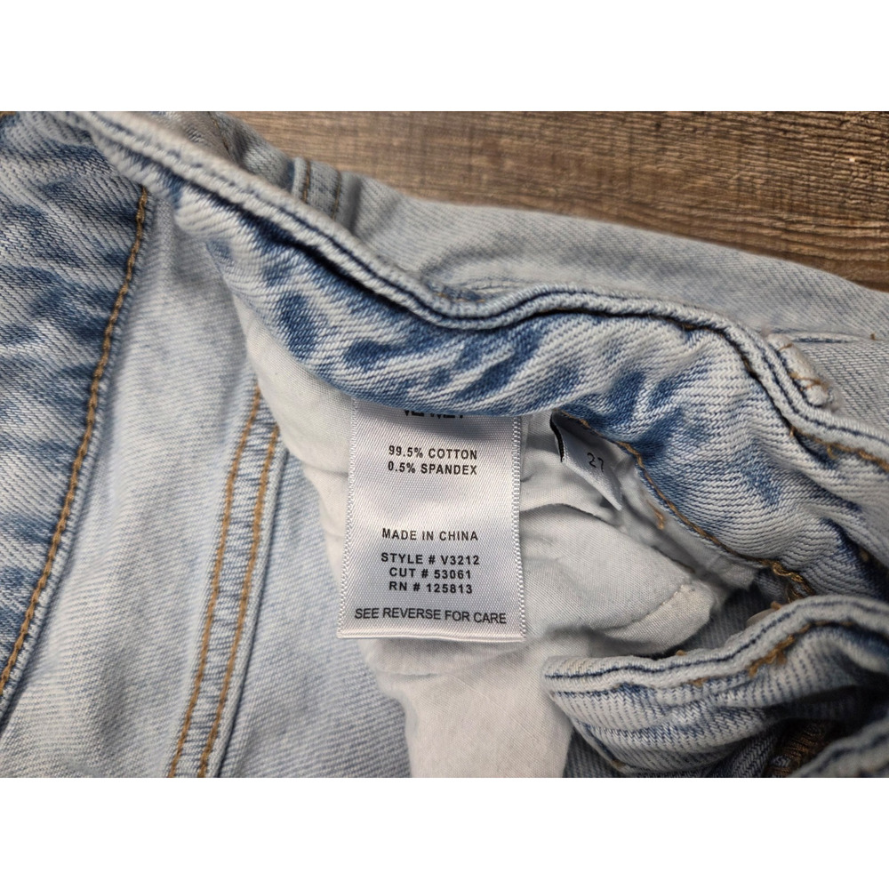 Vervet Super High Rise Wide Leg Jeans Double Button Light Wash Size 27 - Picture 4 of 5